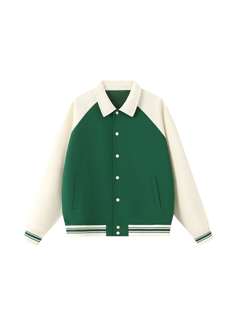 Contrast Raglan Sleeve Baseball  "VISIONARY"Jacket