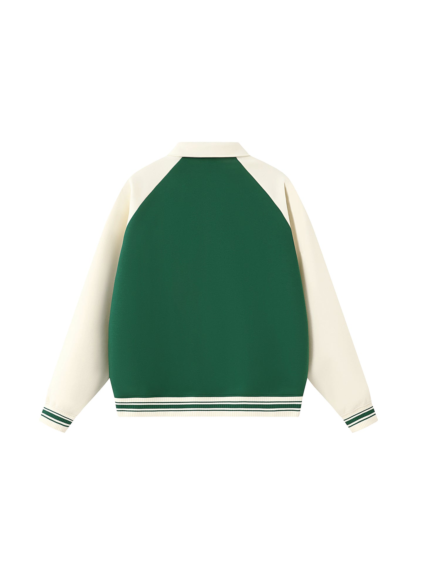 Contrast Raglan Sleeve Baseball  "VISIONARY"Jacket